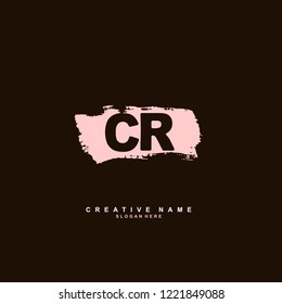 C R CR Initial logo template vector