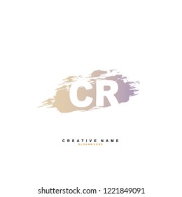 C R CR Initial logo template vector
