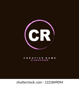 C R CR Initial logo template vector