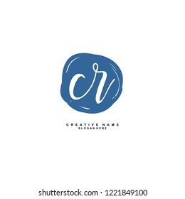 C R CR Initial logo template vector