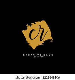 C R CR Initial logo template vector