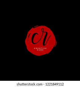 C R CR Initial logo template vector