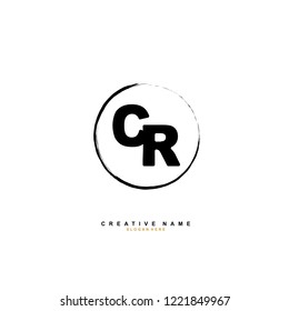 C R CR Initial logo template vector