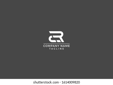 C, R, CR Letter Logo Abstract Creative Design Vector with grey and white Color.