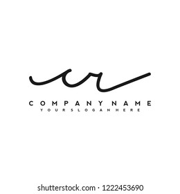  C R Initial handwriting logo vector