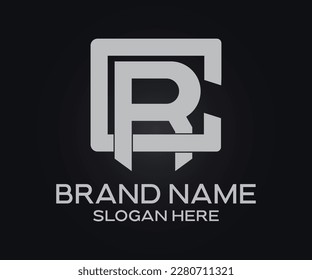 C R initial letter logo template