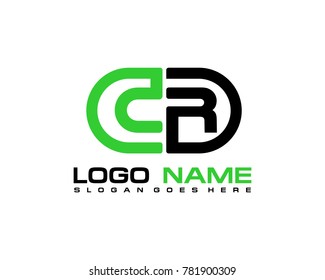 C R initial logo template vexctor