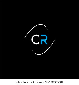 C R logotipo de letra diseño creativo sobre fondo de color negro, monograma cr