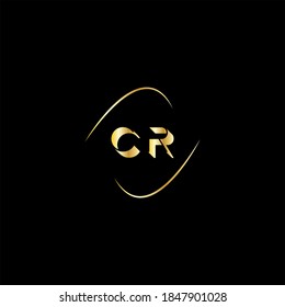 C R logotipo de letra diseño creativo sobre fondo de color negro, monograma cr