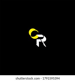 C R letter logo monogram design
