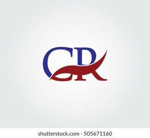 C and R Swoosh Initial Logo Vector