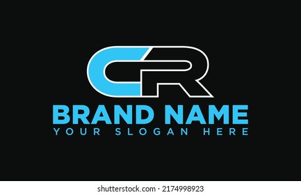 c r typografisches Brieflogo oder Icon oder App Design für Ihr Unternehmen. C R Logo-Design.
