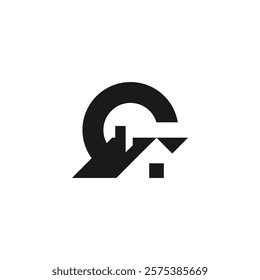 C real estate. house, buy, home. construction, repair. business innovation. key house logo. house icon.