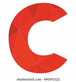 C red alphabet vector letter isolated on white background