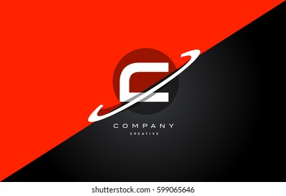 c red black white technology swoosh alphabet company letter logo design vector icon template 