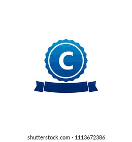 C Ribbon Vector Template Design Illustration
