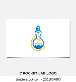 C ROCKET AND LAB LOGO DESIGN VECTOR