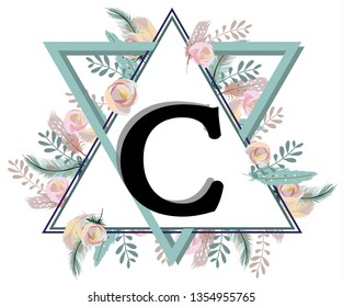 C, Romantic Triangle Alphabet.
