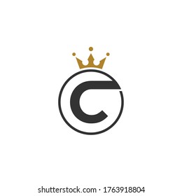 C royal Logo Design Template Vector monogram. Modern letters C.
