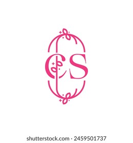 C S CS Beauty vector initial logo, handwriting logo of initial signature, wedding, fashion, jewelry, boutique, floral and botanical with creative template