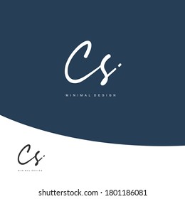 C S CS Initial handwriting or handwritten logo for identity. Logo with signature and hand drawn style.