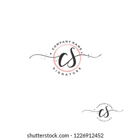 C S CS Initial letter handwriting and  signature logo.