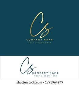  C S CS Initial letter handwriting and signature logo. Beauty vector initial logo .Fashion, boutique, floral and botanical