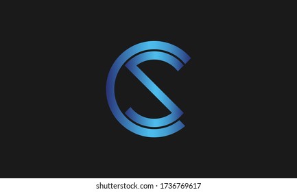 C, S, CS letter logo design template vector illustration icon.