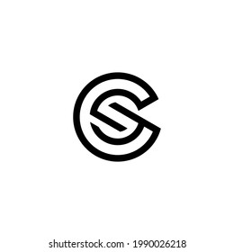 c s cs sc initial logo design vector template