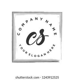 C S Initial handwriting logo vector