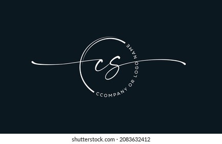 C S Erstmaliges Logo für Handschrift, Erstsignatur, elegantes Logo-Design
Vektorvorlage.