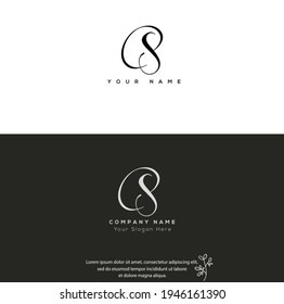 C S C S  Initial letter handwriting and signature logo. Beauty vector initial logo .Fashion, boutique, floral and botanical	