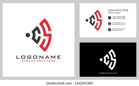 C S initial logo template vector