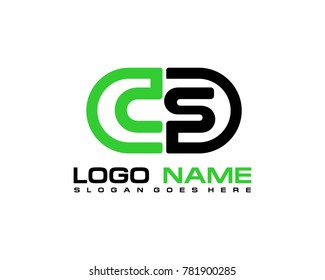 C S initial logo template vexctor