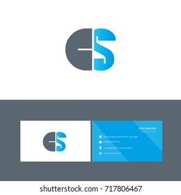 C S joint logo bold letter design with business card template