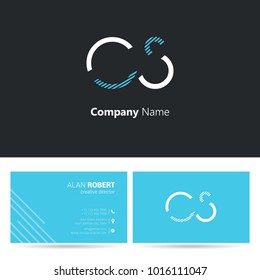 C & S joint logo letter design with business card template