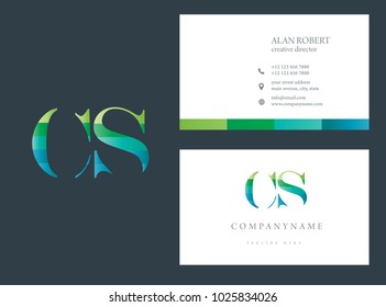 C & S  joint logo multi color letter design with business card template