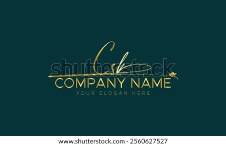 C s k initial signature logo vectors eps file