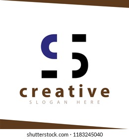 c S Letter Abstract Logo