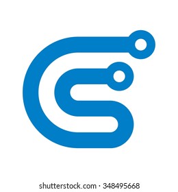 c and s logo vector. circuit logo.