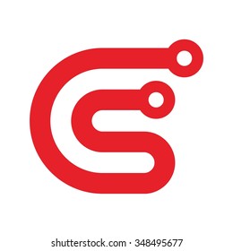c and s logo vector. circuit logo.