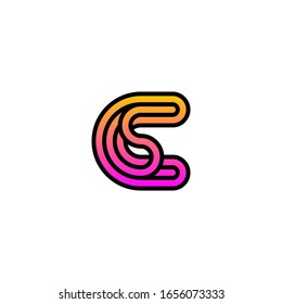 C & S monogram logo with neon style