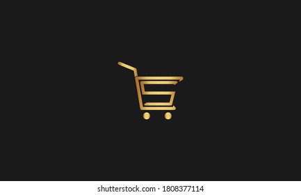 C, S, SC, CS Letter with Cart Logo Template Vektorsymbol-Design. Letter C S Online Shop Logo