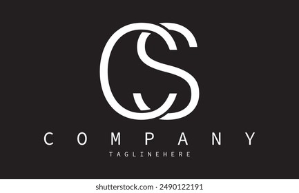 C S serif letter logo design vector