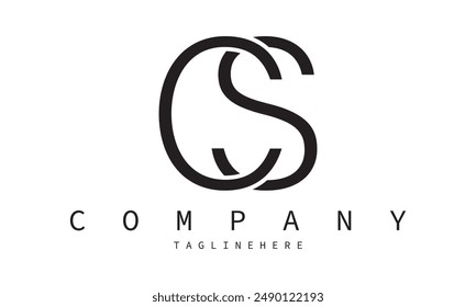 C S serif letter logo design vector