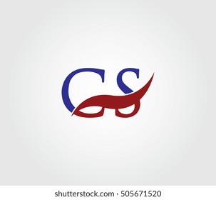 C and S Swoosh Initial Logo Vector