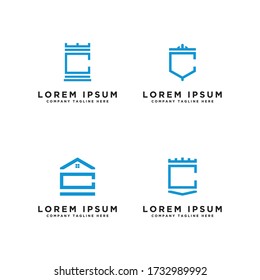 C Set logo design, elegant, trendy artistic alphabet logo icon. - Vector
