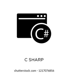 C sharp icon. C sharp symbol design from Programming collection. Simple element vector illustration on white background.