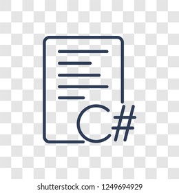 C sharp icon. Trendy linear C sharp logo concept on transparent background from Programming collection