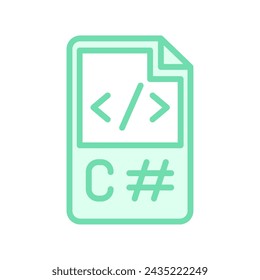 C Sharp Language icon, programming, language, development, microsoft duotone line icon, editable vector icon, pixel perfect, illustrator ai file